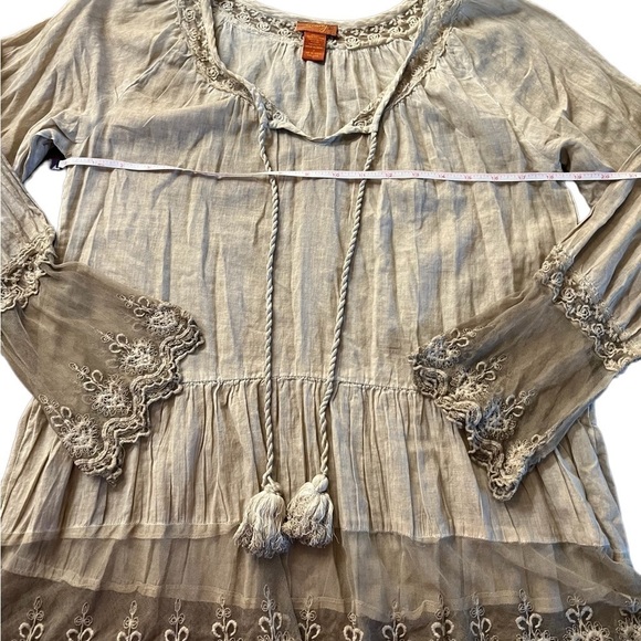 SCULLY WOMENS LIGHTWEIGHT FLOWY SOFT LONG SLEEVE BLOUSE - Picture 7 of 10